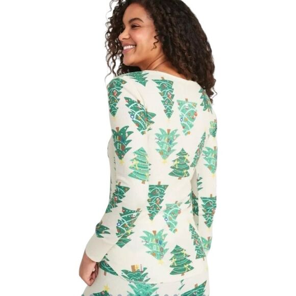 Printed Thermal-Knit Long-Sleeve Top- TALL - Picture 4 of 5